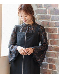 【SALE／60%OFF】袖フレアチュール刺繍ブラウス mysty woman ミスティウーマン トップス シャツ・ブラウス ホワイト ブラック ピンク【RBA_E】[Rakuten Fashion]