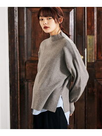 袖ボリュームハイネックプルオーバー mysty woman ミスティウーマン トップス ニット グレー ホワイト ブラック グリーン【送料無料】[Rakuten Fashion]