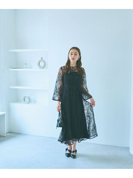 楽天市場】フラワーレースペチ付きワンピース mysty woman ミスティ  