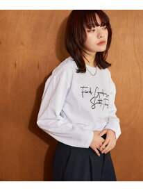 モノトーンロゴTEE mysty woman ミスティウーマン トップス カットソー・Tシャツ ブラック ホワイト【送料無料】[Rakuten Fashion]