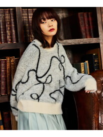 無地・柄シャギーニットプルオーバー mysty woman ミスティウーマン トップス ニット ホワイト ブラウン グリーン【先行予約】*【送料無料】[Rakuten Fashion]