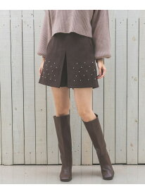 【SALE／60%OFF】パール付きショートパンツ mysty woman ミスティウーマン パンツ その他のパンツ ブラック ベージュ ブラウン【RBA_E】[Rakuten Fashion]