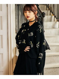 フラワービジューニット mysty woman ミスティウーマン トップス ニット パープル ブラック グレー【送料無料】[Rakuten Fashion]