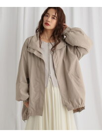 【復刻】スタンドネックミドルブルゾン mysty woman ミスティウーマン ジャケット・アウター ブルゾン・ジャンパー カーキグリーン グレー ホワイト ブラック【送料無料】[Rakuten Fashion]