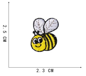 蜂 ハチ ワッペン アイロン対応 アップリケ 手芸材料 1枚