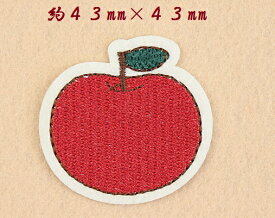リンゴ 林檎 ワッペン アップリケ アイロン対応 手芸材料 1枚