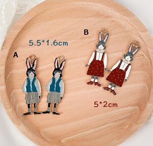 兎 ウサギ チャーム アクセサリーパーツ 手芸材料 1個