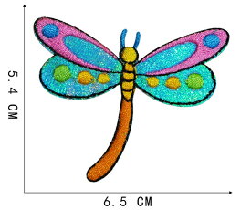 トンボ 蜻蛉 ワッペン アイロン対応 アップリケ 入園 幼児園 1枚