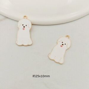 犬 チャーム ピアスパーツ アクセサリーパーツ 1個
