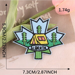 キャンプ テント 山 ワッペン アップリケ アイロン対応 シャツ 1枚