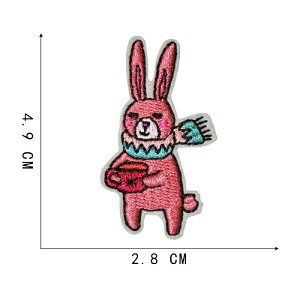 兎 ウサギ ワッペン アップリケ アイロン対応 1枚