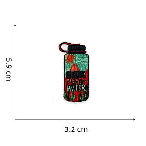 水筒 魔法瓶 キャンプ 山 テント 焚火 ワッペン アイロン対応 アップリケ 1枚