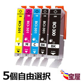 ( 送料無料 ) Canon/キャノン BCI-301+300/5PM 互換インク インクカートリッジ (5個セット/大容量/残量表示/ 最新ICチップ搭載/個包装) 対応機種： Canon PIXUS TS7530