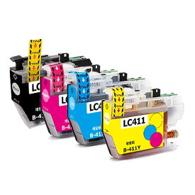 （送料無料）ブラザー 用 LC411 LC411-4PK インク ( 4色セット/番号区別は不要 /大容量タイプ /ICチップス搭載/ 残量検知対応 ) 【ご注意:本品のICチップが頻繫に更新され、短期間で大量購入しないでください。】