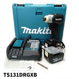 【中古】【未使用品】 Makita マキタ 14.4V 充電式 ソフトインパクトドライバ TS131DRGX B ブラック バッテリBL1460B×2本 充電器DC18RF ケース付