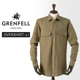 【40%OFF/定価50,600円】グレンフェル 新品 オーバーシャツ OVERSHIRT-LI 38 ベージュ 麻：100％ 国内正規品 英国製 GRENFELL #f10010 GF38