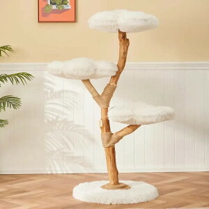 【雲にのる】3段キャットタワー 無垢材 天然木 多頭飼い向け 据え置き おしゃれ 北欧風 猫家具 安定感◎翌営業日発送可能