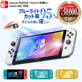 【国内機関で品質証明取得】 Nintendo Switch ガラスフィルム スイッチ 保護フィルム Switch 有機EL 任天堂 スイッチ 本体 保護 フィルム シート 液晶保護 ガラス フィルム lite ジョイコン コントローラー ケース 台 ドッグ 併用可 UV ブルーライト カット 95％ 10H 硬度