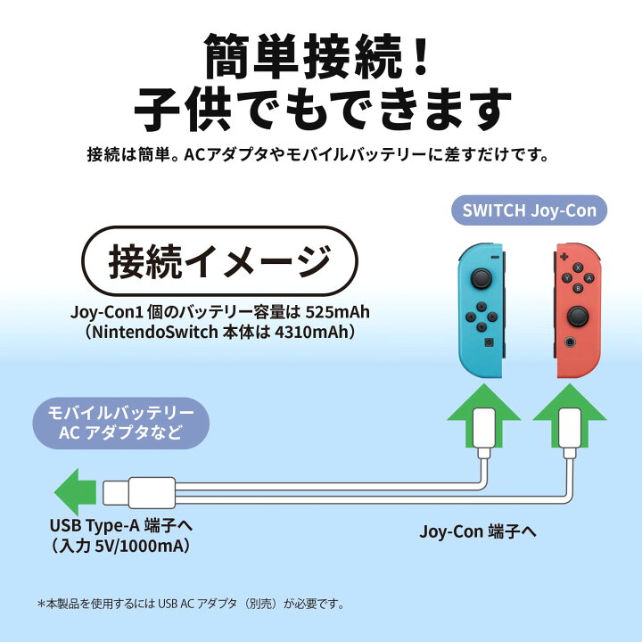 楽天市場】Nintendo Switch ジョイコン 充電 充電ケーブル  