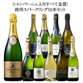 【送料無料】シャンパーニュ入り!すべて金賞!欧州スパークリングワイン10本セット 第11弾 スパークリングワイン 辛口 ワインセット 【W04236】