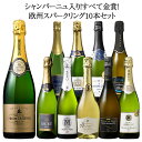 【送料無料】シャンパーニュ入り!すべて金賞!欧州スパークリングワイン10本セット 第12弾 スパークリングワイン 辛口 …