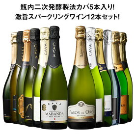 【送料無料】瓶内二次発酵製法カバ5本入り!!激旨スパークリングワイン12本セット 第11弾 スパークリングワイン 辛口 ワインセット 【W04863】
