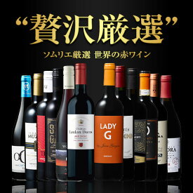 【送料無料】 贅沢リッチな世界の赤ワイン12本セット 赤ワイン フルボディ ミディアムボディ ワインセット 【W05352】