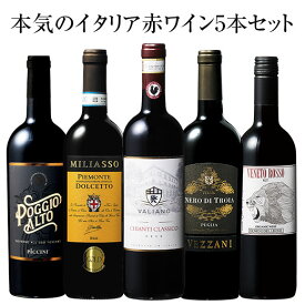 本気のイタリア赤ワイン5本セット 赤ワイン ワインセット 【W05510】