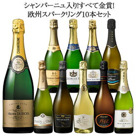 【送料無料】40％OFFシャンパーニュ入り!すべて金賞!欧州スパークリングワイン10本セット 第18弾 スパークリングワイン 辛口 ワインセット 【W07015】