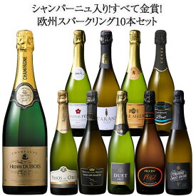 【送料無料】48％OFFシャンパーニュ入り!すべて金賞!欧州スパークリングワイン10本セット 第22弾 スパークリングワイン 辛口 ワインセット 【W05930】