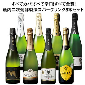 【送料無料】すべてカバ!すべて辛口!すべて金賞!瓶内二次発酵製法スパークリングワイン8本セット 第9弾 スパークリングワイン 辛口 ワインセット カヴァ【W05982】
