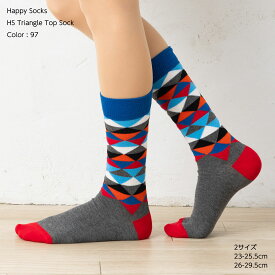 HappySocks HS トライアングル トップ ソックス (色番号97)(23-25.5cm・26-29.5cm) 靴下 国内正規品 ハッピーソックス Triangle Top Sock