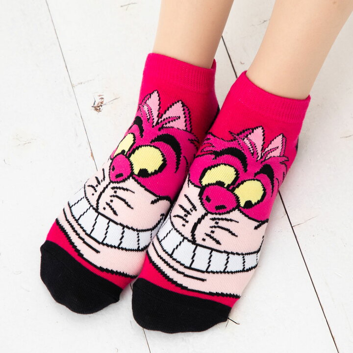 楽天市場 チェシャ猫 フェイスアップ ソックス 23 25cm レディース ディズニー ふしぎの国のアリス スニーカー丈 くるぶし丈 靴下 レッグウェア専門店 美足花舞