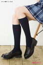 スクールソックス PLAYBOY プレイボーイ 32cm丈 ワンポイント刺繍 白 紺 黒 靴下 ハイソックス 学生 school socks character ni-3722-343