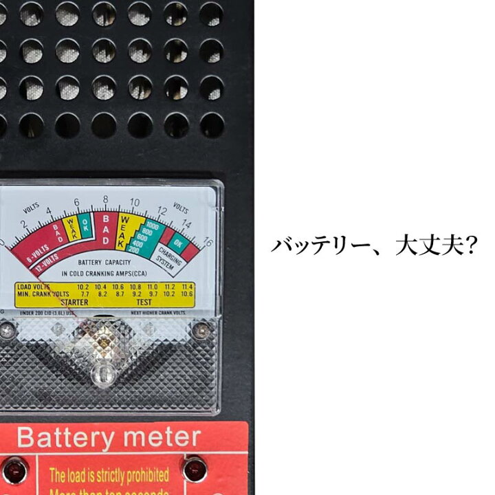 楽天市場 バッテリーチェッカー バッテリーテスター 12v ワニ口配線付き アナログ表示 電圧計 テスタ バッテリー上がり 異常 対策 回避 へたり チェック メンテナンス 整備 車 カー用品 ｍ ｚｎｅｔ