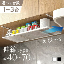 吊り戸棚収納 吊り戸棚収納ラック 吊り戸棚下ラック 伸縮 ワイド スリム 省スペース 戸棚下収納 戸棚下収納ラック 吊り戸棚 吊り下げ棚 キッチン収納 おしゃれ ホワイト ブラック 白 黒
