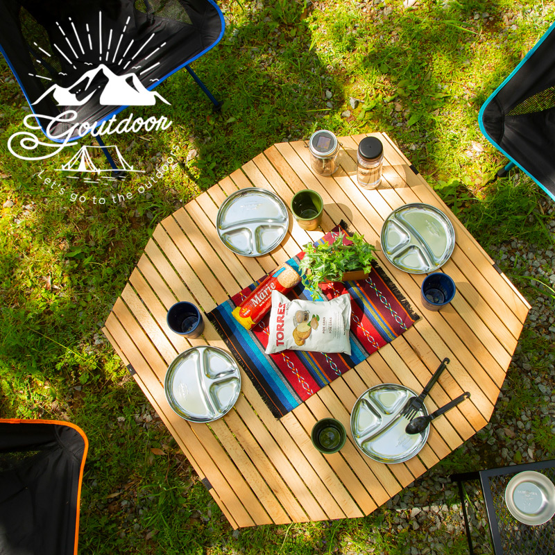 楽天市場】アウトドア キャンプ テーブル ウッド 木製 ロールトップ 