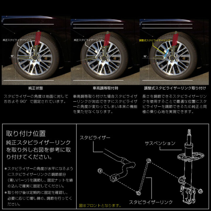 楽天市場】アルファード 30系 スタビライザー リンク 調整式 スタビ  