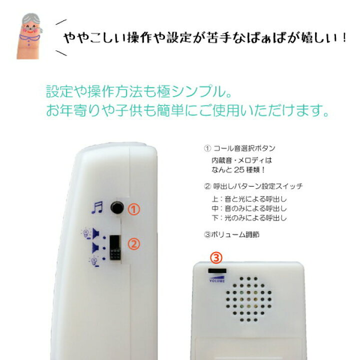 楽天市場 ワイヤレス チャイム 電池式 光と音でお知らせ 25音種 簡単設置 工事不要 呼び鈴 コードレスチャイム 呼び出しベル 呼びベル インターホン インターフォン コールチャイム 無線 玄関 716 m znet 楽天市場 ワイヤレス チャイム 電池式 光と音でお知らせ 25音種 簡単設置 工事不要 呼び鈴 コードレスチャイム 呼び出しベル 呼びベル インターホン インターフォン コールチャイム 無線 玄関 716 m znet