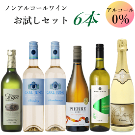 ノンアルコールワイン お試しセット 6本 ワイン 送料無料 白 スパークリング ワインセット 飲み比べ