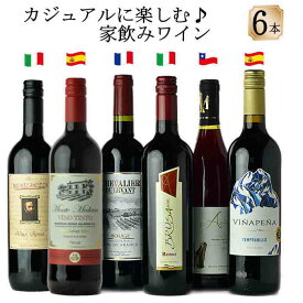 店主厳選有名産国デイリー赤ワイン6本　フランスイタリアスペインチリ　味品質価格こだわりのワインセット 　飲み比べ