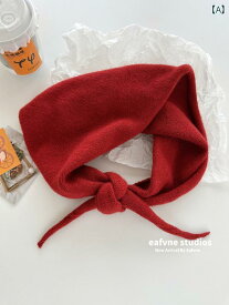 マフラー ブロガー 秋冬 暖かい 三角 スカーフ 写真 ニット 無地 スカーフ 肩 首 プロテクター