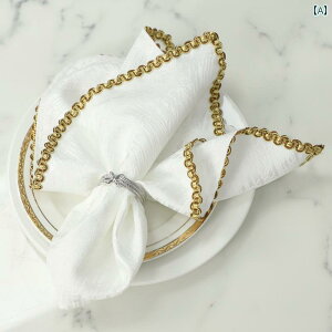 結婚式 テーブルナプキン ホテル レストラン ダイニング リビング 布 ポリエステル リング ランチョンマット カトラリー プレート 北欧 ゴールド ピンク 黄 シンプル 無地 おしゃれ