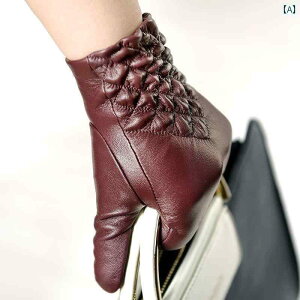 手袋 レディース 革 シープスキン スマホ対応 タッチスクリーン 秋冬 おしゃれ グローブ 通勤 通学 シンプル 無地 黒 茶 ピンク