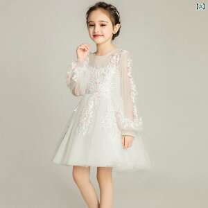 女の子 イブニングドレス プリンセス ドレス 長袖 キッズ ウェディングドレス フラワーガール キャットウォーク ピアノ パフォーマンス 春夏 ショートドレス レディース
