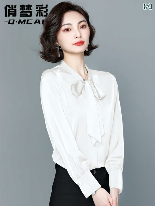 MARLENEDAM ITALY 光沢ブラウス 長袖 Ralph Lauren - QRコード ラルフ 