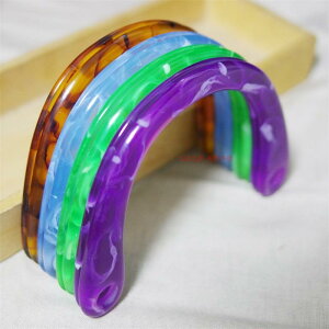 バッグ 持ち手 手芸用品 アクリル製 U字型 DIY ハンドメイド 裁縫 クラフト 手提げ カバン ハンドル パーツ 材料 素材 青 緑 紫