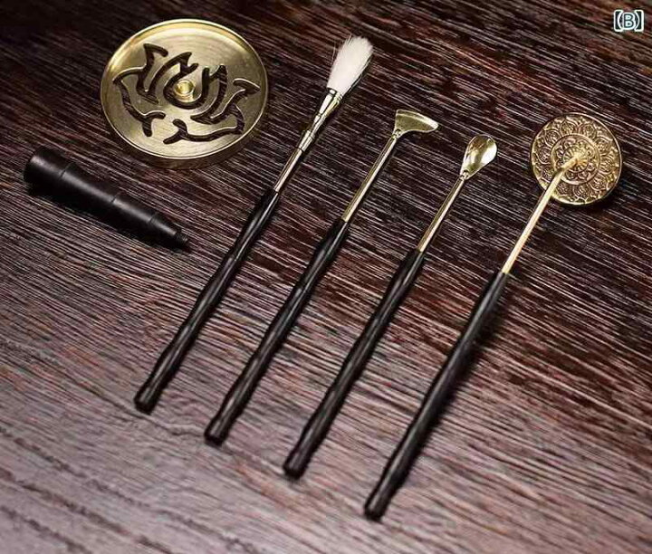 楽天市場】香道具 セット 工芸品 銅 ツール 黒檀 木製 ハンドル 