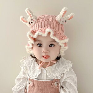 キッズ ベビー 帽子 ベビー ハット 秋冬 レースアップ 耳保護 プリンセス ハット 女の子 赤ちゃん用 キュート かわいい 女の子用 冬 ニット ウール 帽子