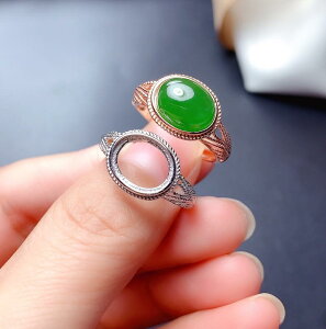 指輪 レディース S925 シルバー 存在感 ベゼルセッティング 空枠 プラチナ仕上げ ローズゴールド仕上げ 楕円 ルース対応 複数サイズ(x2)